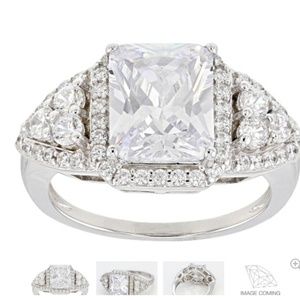 Cubic Zirconia Rhodium/Sterling 5.2 CTW… ring size 10